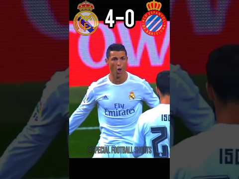 Real Madrid vs Espanyol LaLiga 20/16 ( 6-0 ) #football #shorts #youtube #ronaldo #hattrick 🔥😍
