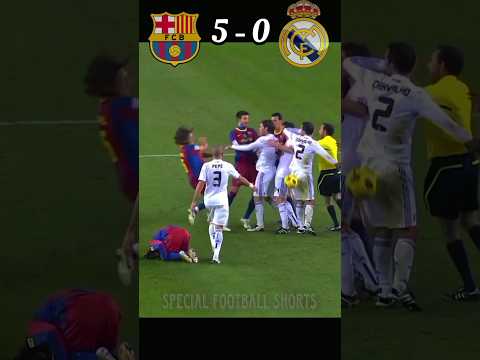 Barcelona vs Real Madrid Laliga 10/11 { 5-0 } 🔥 #football #shorts #messi #ronaldo #ramos 😡#youtube