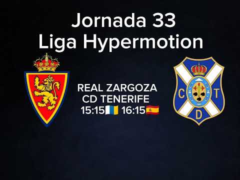 Jornada 33. Segunda División. Partidos del domingo: Real Zaragoza – CD Tenerife – camisetasnew.es